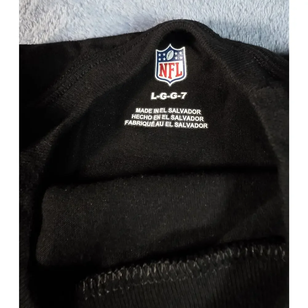 Carolina Panthers NFL Youth L 7 Long Sleeve Shirt Black Graphic NWT